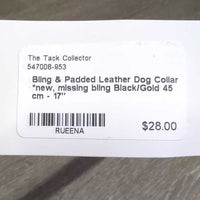 Bling & Padded Leather Dog Collar *new, missing bling
