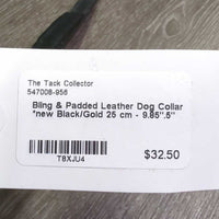 Bling & Padded Leather Dog Collar *new
