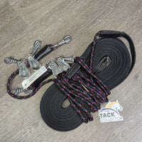 Narrow Nylon web & Rope Double Lungeing System, 6 Snaps, 6 Pulleys *new, residue, film
