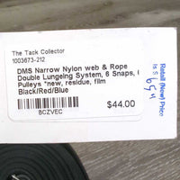 Narrow Nylon web & Rope Double Lungeing System, 6 Snaps, 6 Pulleys *new, residue, film
