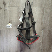 Wide Thick Nylon Web Nutcracker Lungeing Cavesson *gc, older, dirty, hairy, rubs, stains, mnr rust
