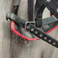 Wide Thick Nylon Web Nutcracker Lungeing Cavesson *gc, older, dirty, hairy, rubs, stains, mnr rust
