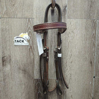 Double Stitched Headstall, Tooled Buckles, Keepers & screws *xc, mnr dents & dirt
