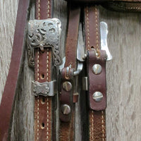 Double Stitched Headstall, Tooled Buckles, Keepers & screws *xc, mnr dents & dirt
