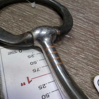 Thin Curved Western Eggbutt Snaffle Bit, silver plating, copper lined *vgc, clean, rubs, scuffs, scratches
