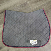 Quilt Jumper Pad, piping *gc, clean, faded, rubs, pills, mnr unstitched, hair, stains
