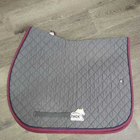 Quilt Jumper Pad, piping *gc, clean, faded, rubs, pills, mnr unstitched, hair, stains
