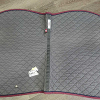 Quilt Jumper Pad, piping *gc, clean, faded, rubs, pills, mnr unstitched, hair, stains
