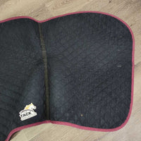 Quilt Jumper Pad, piping *gc, clean, faded, rubs, pills, mnr unstitched, hair, stains
