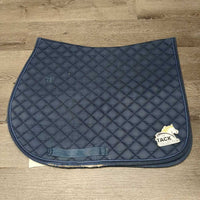 Quilt Jumper Saddle Pad *fair, clean, hairy, faded, older, cut tabs, v.holey edges
