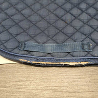 Quilt Jumper Saddle Pad *fair, clean, hairy, faded, older, cut tabs, v.holey edges
