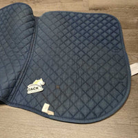 Quilt Jumper Saddle Pad *fair, clean, hairy, faded, older, cut tabs, v.holey edges
