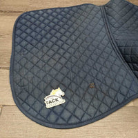 Quilt Jumper Saddle Pad *fair, clean, hairy, faded, older, cut tabs, v.holey edges
