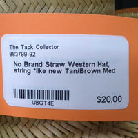 Straw Western Hat, string *like new
