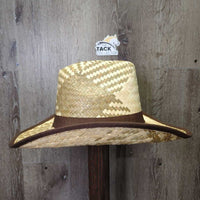 Light Straw Western Hat *like new, loose threads & stains
