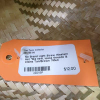Light Straw Western Hat *like new, loose threads & stains
