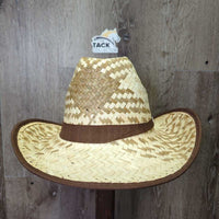 Light Straw Western Hat *like new, loose threads & straw, dent
