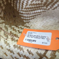 Light Straw Western Hat *like new, loose threads & straw, dent
