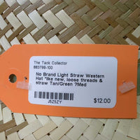Light Straw Western Hat *like new, loose threads & straw
