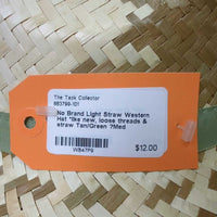 Light Straw Western Hat *like new, loose threads & straw
