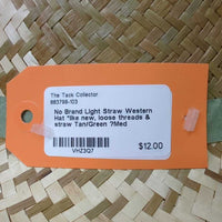 Light Straw Western Hat *like new, loose threads & straw
