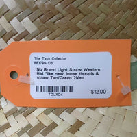 Light Straw Western Hat *like new, loose threads & straw
