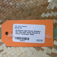 Light Straw Western Hat *like new, loose threads & straw
