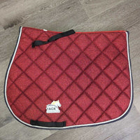 Quilt Jumper Pad, piping *vgc, clean, mnr rubs, puckers, faded, curled edges, v. mnr bare spots, threads
