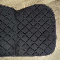 Quilt Jumper Pad, piping *vgc, clean, mnr rubs, puckers, faded, curled edges, v. mnr bare spots, threads
