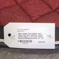 Quilt Jumper Pad, piping *vgc, clean, mnr rubs, puckers, faded, curled edges, v. mnr bare spots, threads

