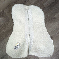 Thin Quilt Wool Fleece Half Pad, rolled edge *gc/fair, clean, v.clumpy, pilly, rubs & thin edges

