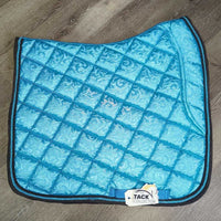 Quilt Dressage Pad, 2x piping *vgc, dirt, mnr stains, hair, faded, curled edges, puckers, threads
