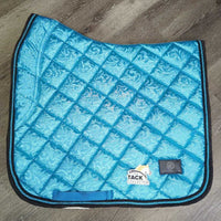Quilt Dressage Pad, 2x piping *vgc, dirt, mnr stains, hair, faded, curled edges, puckers, threads
