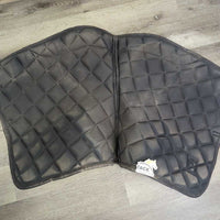 Quilt Dressage Pad, 2x piping *vgc, dirt, mnr stains, hair, faded, curled edges, puckers, threads
