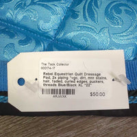 Quilt Dressage Pad, 2x piping *vgc, dirt, mnr stains, hair, faded, curled edges, puckers, threads

