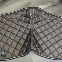 Quilt Dressage Saddle Pad, 2x piping *vgc, clean, mnr hair, snags, dirt, threads, rubs, stains, pills
