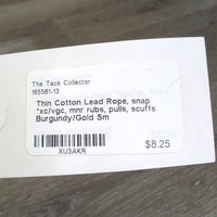 Thin Cotton Lead Rope, snap *xc/vgc, mnr rubs, pulls, scuffs
