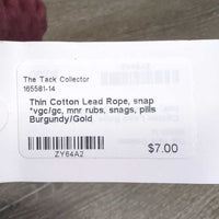 Thin Cotton Lead Rope, snap *vgc/gc, mnr rubs, snags, pills
