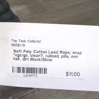 Soft Poly Cotton Lead Rope, snap *vgc/gc, clean?, rubbed, pills, mnr hair, dirt
