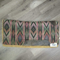 Fleece Lined Western Pad *gc, clean, faded, clumpy, curled edges, mnr pills, threads, hair, hole, stains
