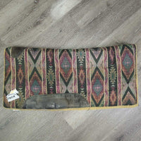 Fleece Lined Western Pad *gc, clean, faded, clumpy, curled edges, mnr pills, threads, hair, hole, stains
