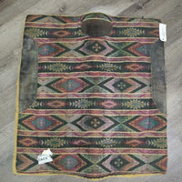 Fleece Lined Western Pad *gc, clean, faded, clumpy, curled edges, mnr pills, threads, hair, hole, stains

