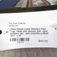 Thick Fleece Lined Western Pad *vgc, clean, mnr clumpy, hair, rubs, puckers, dirt, pills
