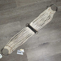 15 Cotton String Cinch, 2x D Rings *gc/fair, stains, rust, hairy, dirt, peeled rings
