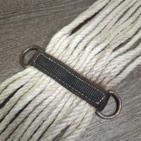 15 Cotton String Cinch, 2x D Rings *gc/fair, stains, rust, hairy, dirt, peeled rings
