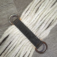 15 Cotton String Cinch, 2x D Rings *gc/fair, stains, rust, hairy, dirt, peeled rings
