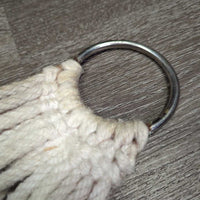 15 Cotton String Cinch, 2x D Rings *gc/fair, stains, rust, hairy, dirt, peeled rings

