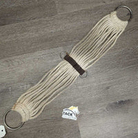 15 Cotton String Cinch, 2x D Rings *gc/fair, rusty, peeled, dirty, hairy, rubs, stains, dingy, older
