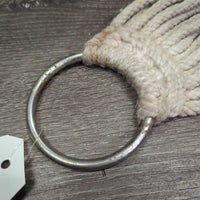 15 Cotton String Cinch, 2x D Rings *gc/fair, rusty, peeled, dirty, hairy, rubs, stains, dingy, older
