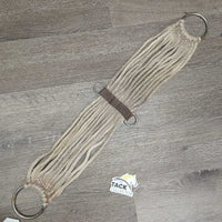 15 Cotton String Cinch, 2x D Rings *gc/fair, rusty, peeled, dirty, hairy, rubs, stains, dingy, older
